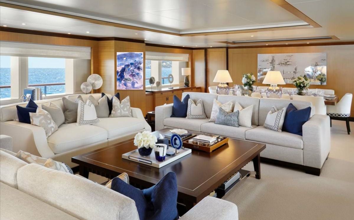 santorini-painting-watercolor-on-yacht-interior